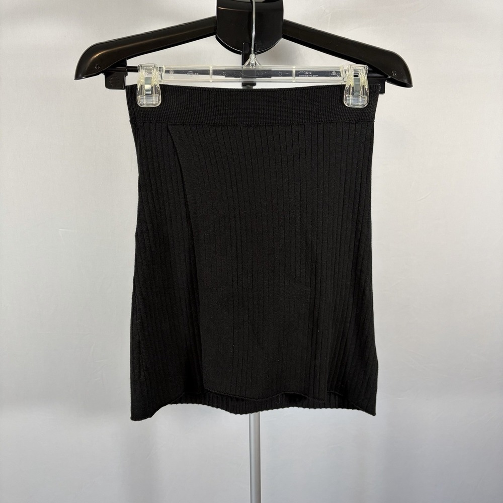 NWT Free People Small Black Knit Ribbed Skirt Grunge Emo Whimsigoth Academia